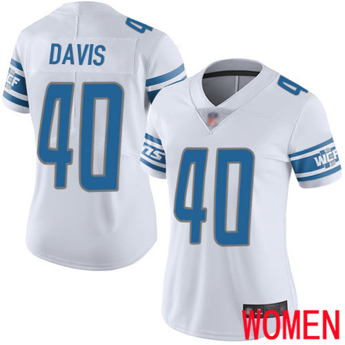 Detroit Lions Limited White Women Jarrad Davis Road Jersey NFL Football 40 Vapor Untouchable